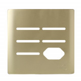 Placa p/ 5 Interruptores + Tomada 4x3 - Novara Dourado